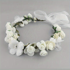 Fabric Garland Headwear Lace Flower Headband Summer Beach Headdress