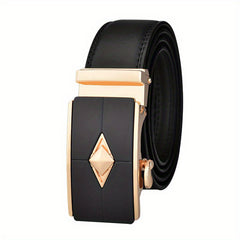 Argyle Style Men's Automatic Buckle Belt Business Leather Belt