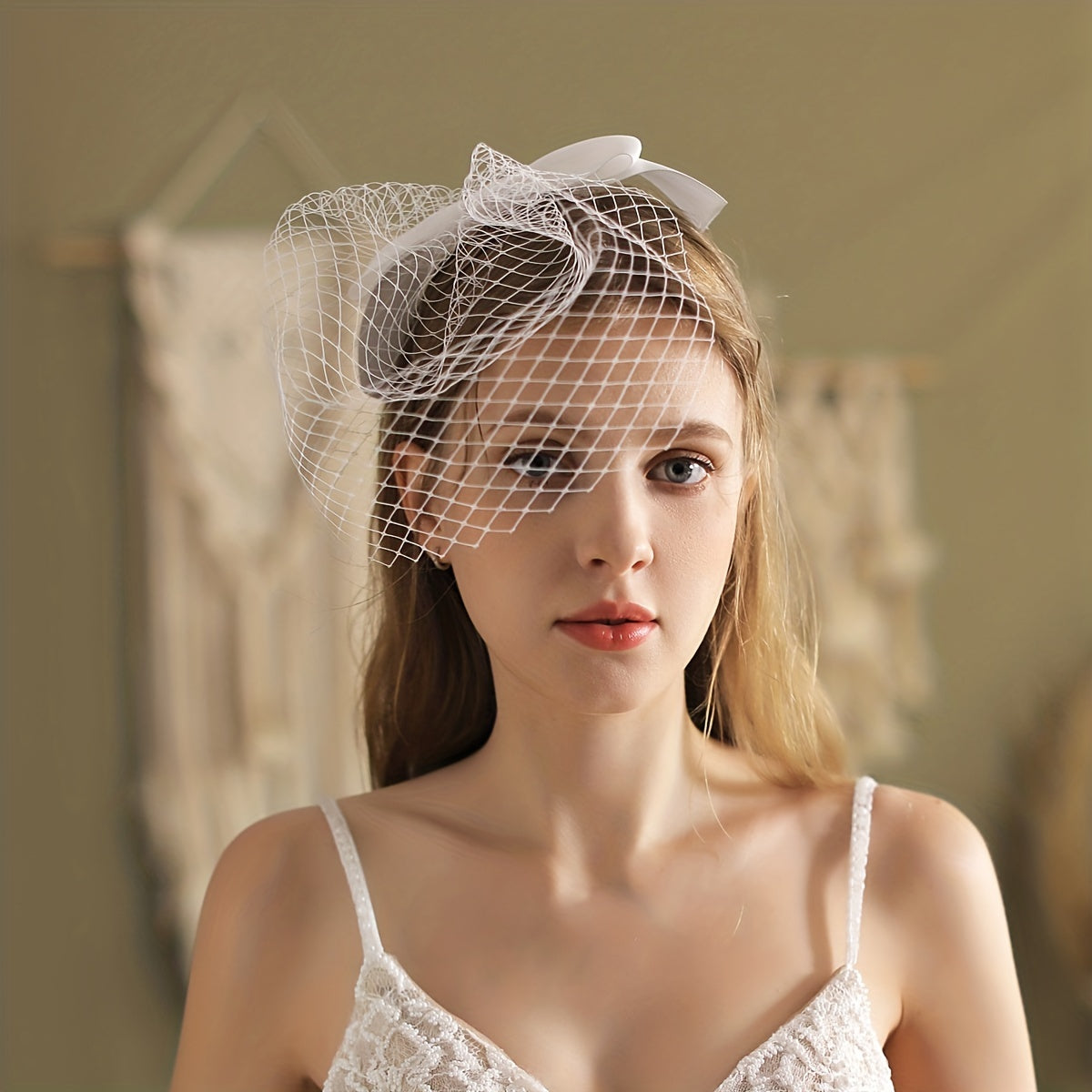 Satin Bowknot Mesh Head Piece Women's Hair Accessories