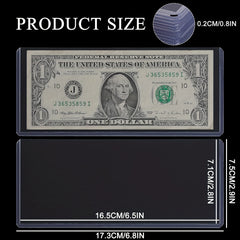 10pcs Currency PVC Coin Top Mount Sleeve Display Holder Clear