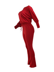 Batwing Sleeve Drawstring Jumpsuit for Women