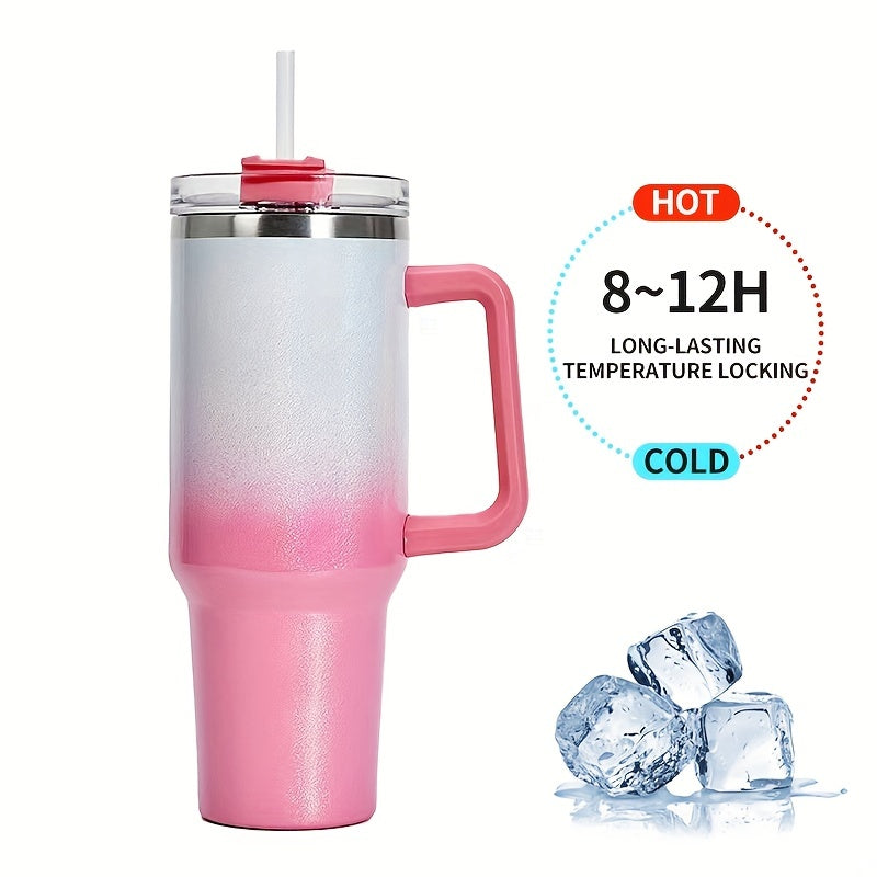 40oz Insulated Water Bottle with Straw and Lid