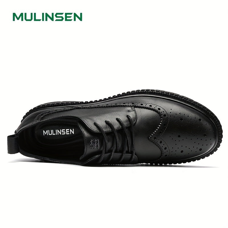 Men's Leather Brogue Dress Shoes for Wedding Party