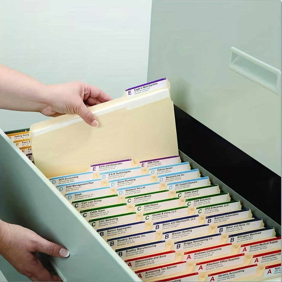 12pcs File Organizer Folders Assorted Positions Letter Size Office Supplies