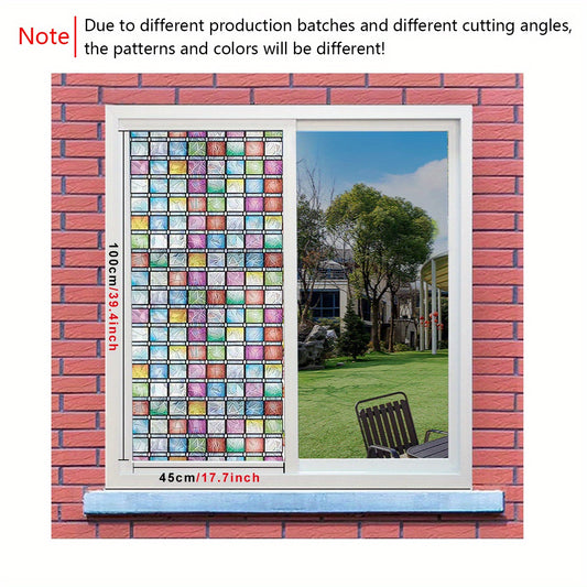 Square Geometric Crescent Privacy Glass Film Semi Transparent Sun Protection