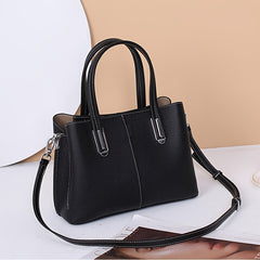 Leather Women's Handbag with Shoulder Strap Zipper Closure