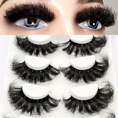 4 Pairs Fluffy Mink Faux Lashes Long Full Eyelash Extensions