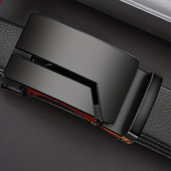 Men's Formal Leather Belt with Automatic Buckle
