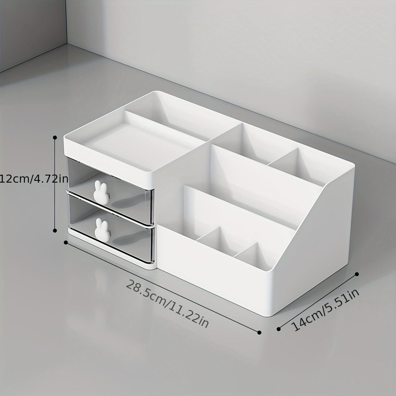 Large Capacity 2-Drawer Makeup Organizer for Vanity and Bathroom