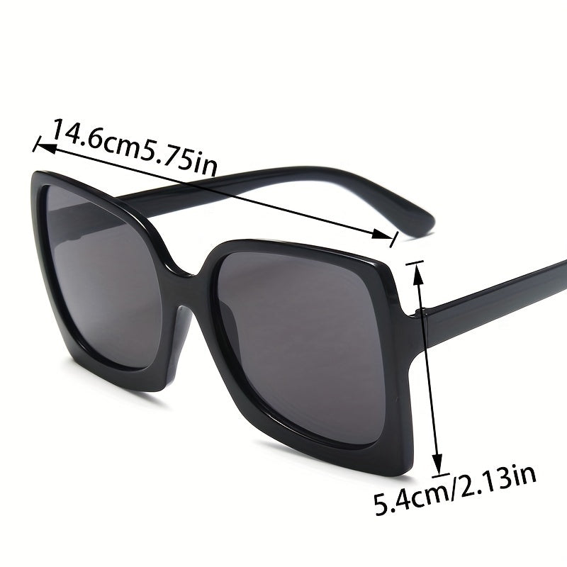 Oversized Square Frame Sunglasses UV400 Gradient Lens Beach Glasses