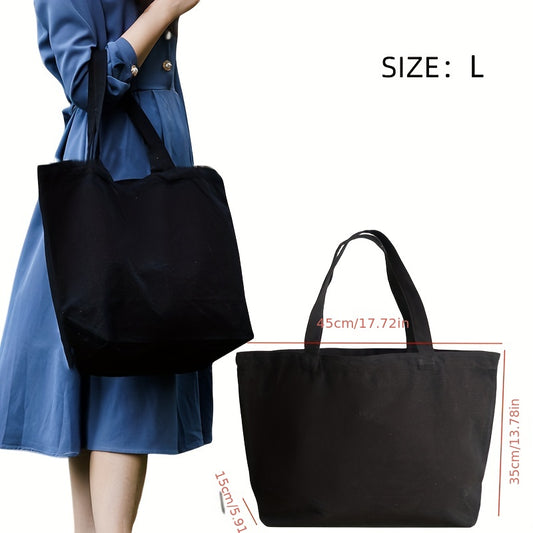 Canvas Shoulder Bag Unisex Tote Reusable Grocery Large Capacity Shopping