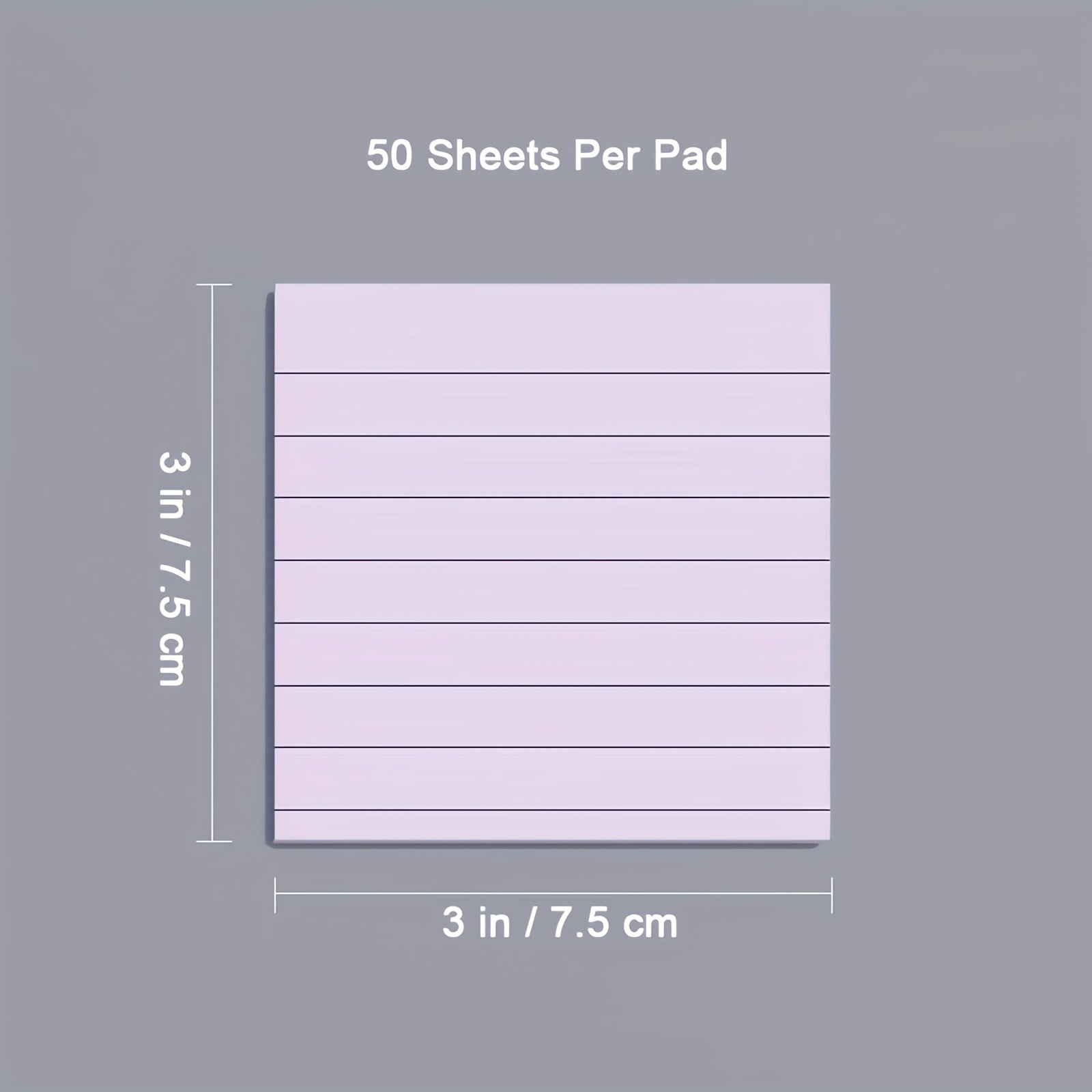 Pastel Ruled Sticky Notes, 4 Pads Memo Pads
