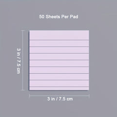 Pastel Ruled Sticky Notes, 4 Pads Memo Pads