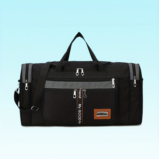 Large Capacity Weekender Tote Bag Nylon Lightweight Luggage Bag