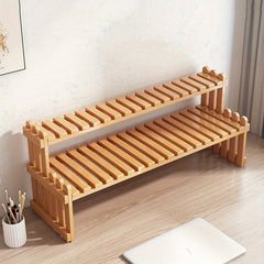 Bamboo Movable Kitchen Shelf Storage Rack Countertop Organizer Apricot