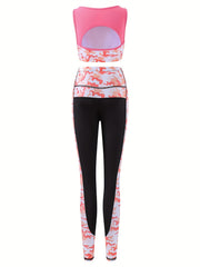 2pcs Camo Pattern Yoga Suit for Girls, Sports Running Outfit, Spring Summer Gift
