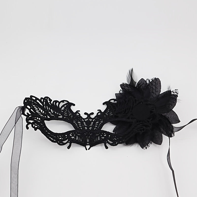 Double Yarn Lace Fire Head Side Flower Mask