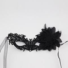 Double Yarn Lace Fire Head Side Flower Mask