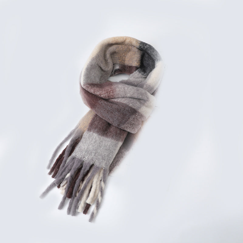 Long Thick Shawl Scarf Winter Tassel Warm Scarf for Men