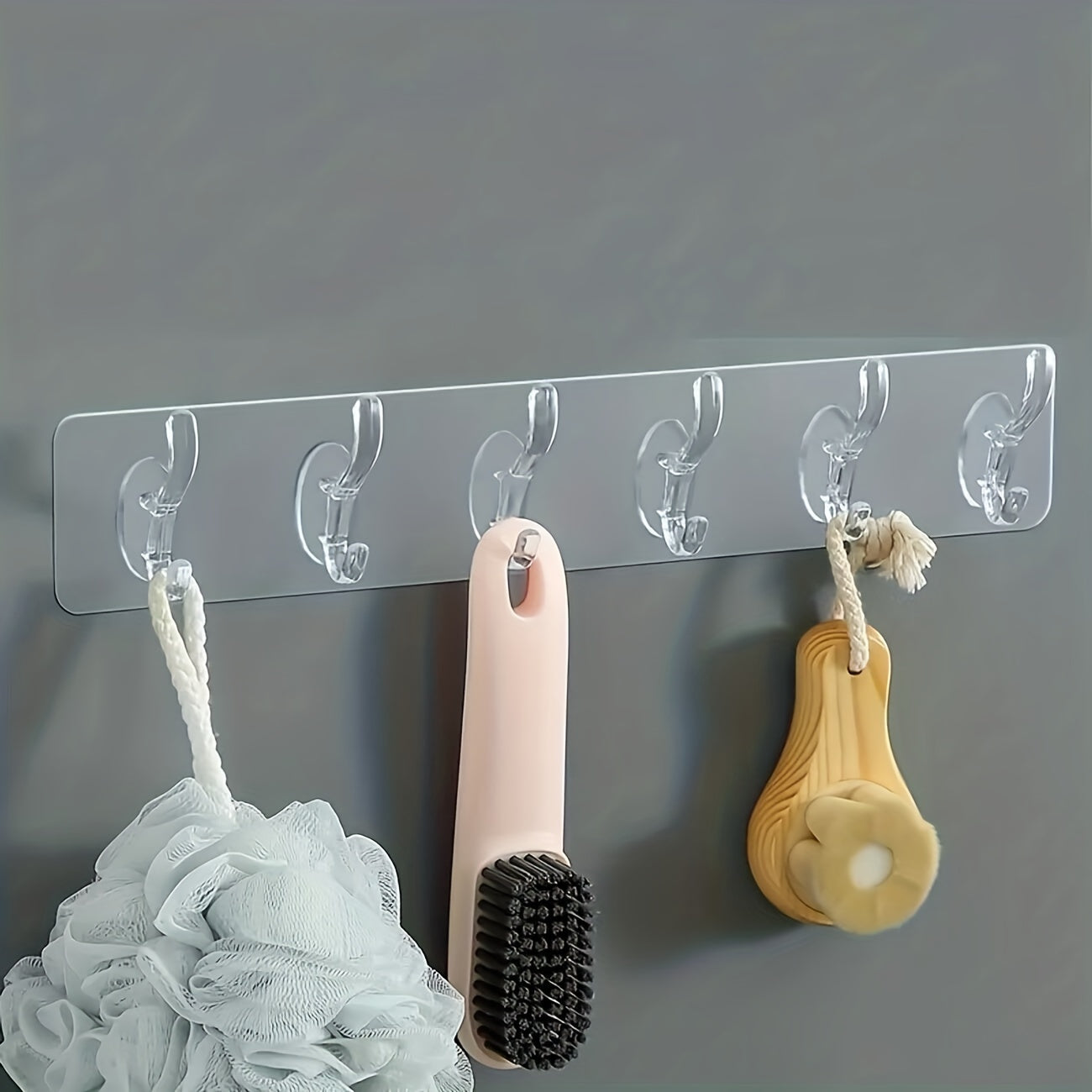 Waterproof Acrylic Row Hook with 1 3 5 6 Hooks Nail Wall Mounted Towel Hook