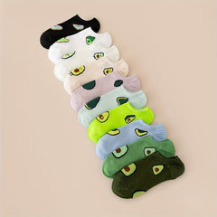 10 Pairs Avocado Print Socks & Ankle Socks Women's Stockings