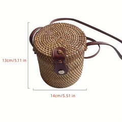 Woven Retro Style Shoulder Bag Bucket Bag Crossbody Bag