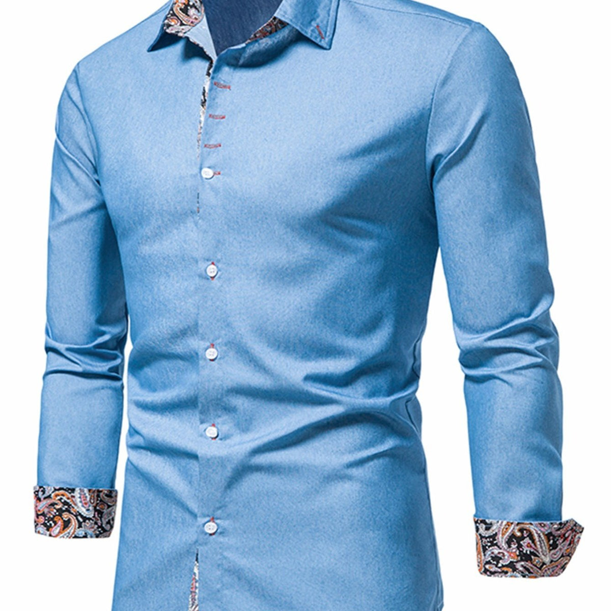 Men's Long Sleeve Denim Clash Shirt