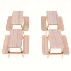 1:12 Scale Wooden Table & Chair Set Dollhouse Furniture Micro Doll Food Play Sce