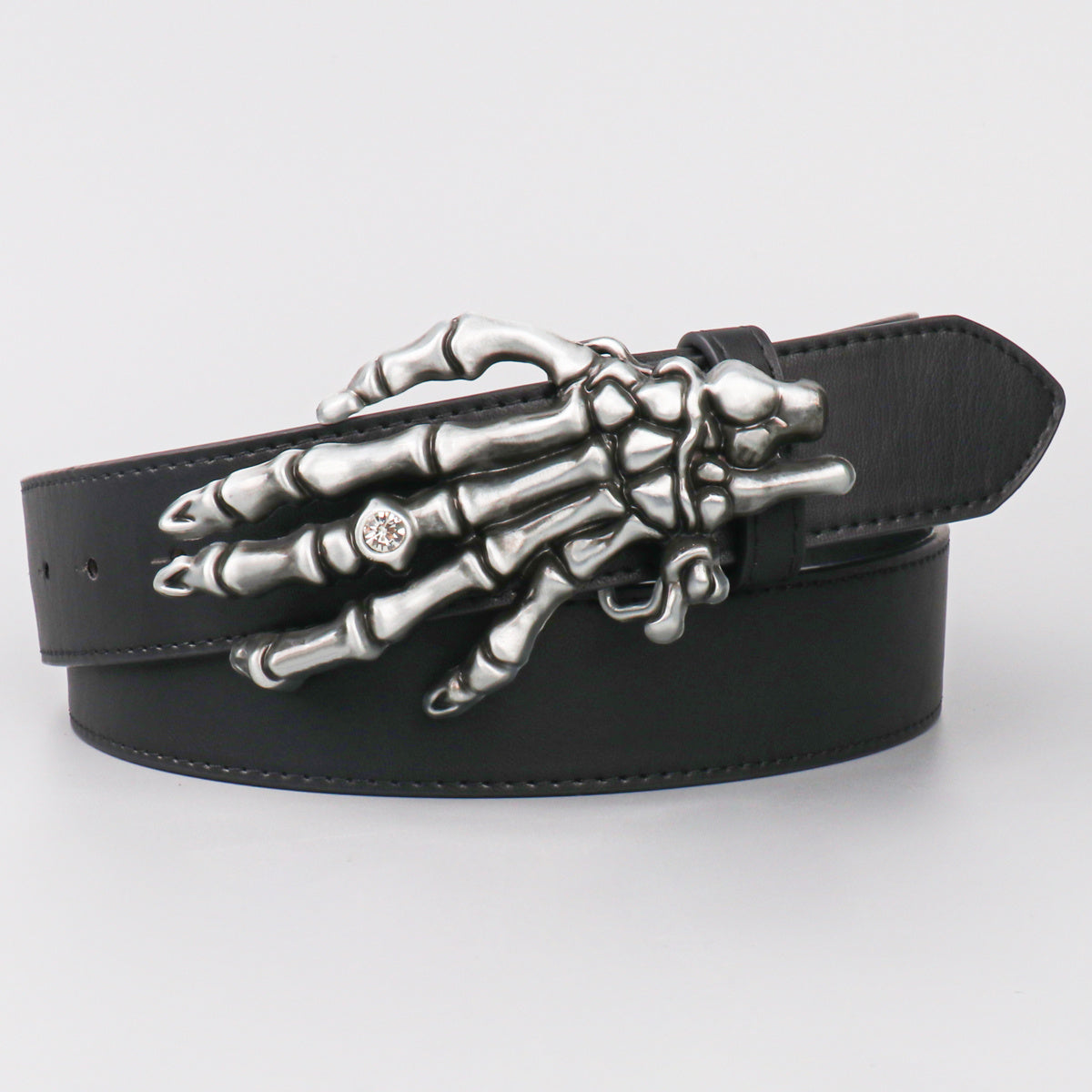 Men's Skeleton Hands Leather Belt
