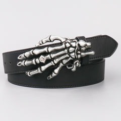Men's Skeleton Hands Leather Belt