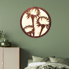 LED Lights Wooden Wall Hanging Tree Decoration