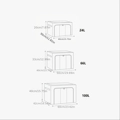 Portable Clothes Storage Drawer Box With Window & Support Rack