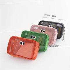 2pcs Cartoon Eyeball Makeup Bag Portable Organizer Women's Makeup Sundries