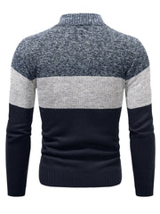 Men's Full Zip Cardigan Sweater Cable Knit Stand Collar Thick Jacket