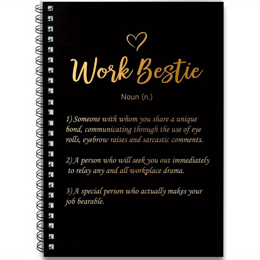 Bestie Golden Spiral Notebook 100 Pages Office Gift Women