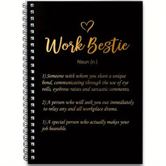 Bestie Golden Spiral Notebook 100 Pages Office Gift Women