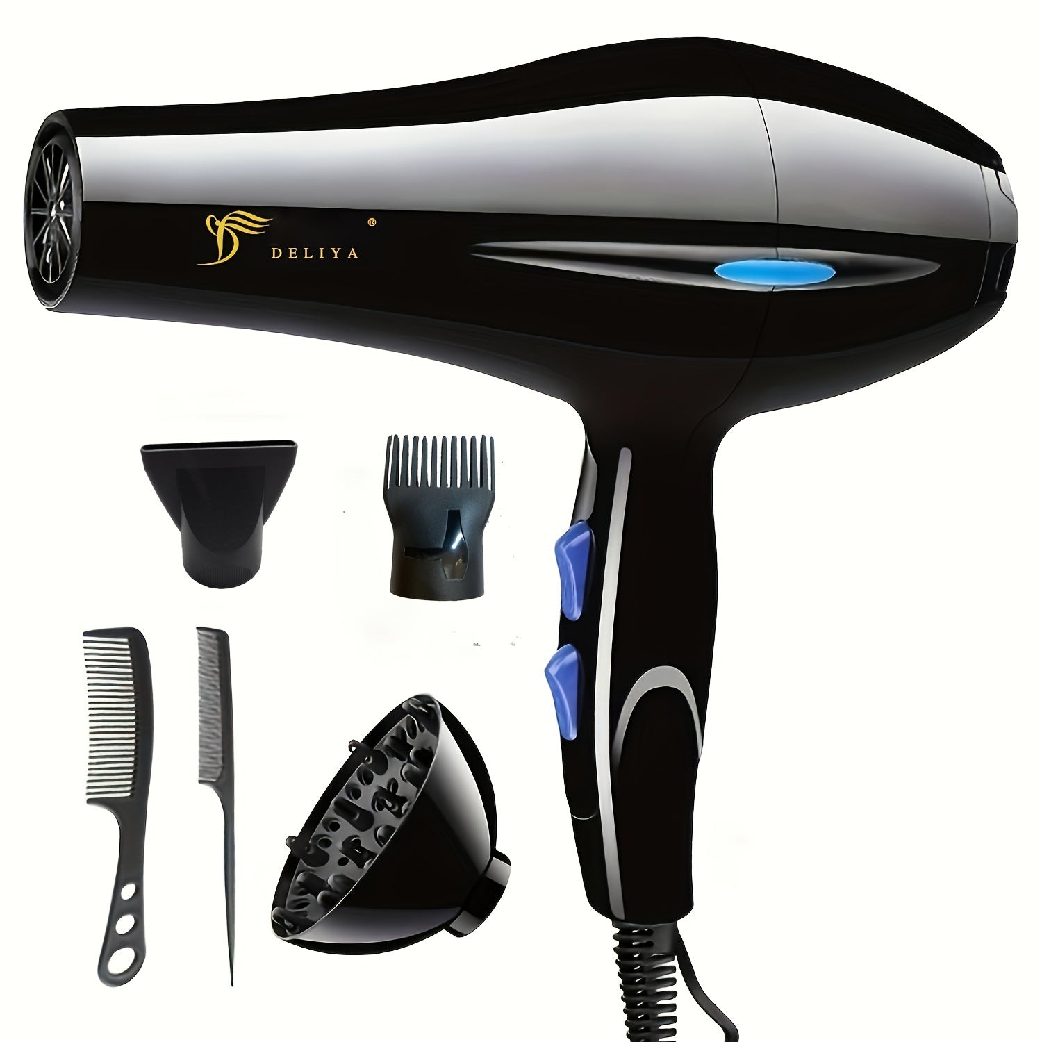Professional Hair Dryer Blow Dryer With Diffuser Brush Comb 1000W