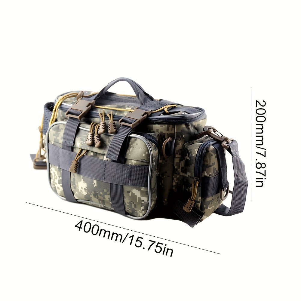 Large Capacity Fishing Tackle Bag with Multiple Pockets