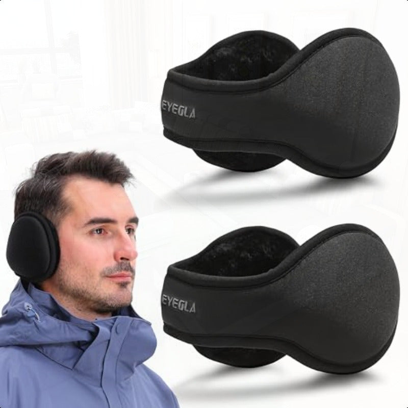 Aigra Men'S Winter Folding Ear Muffs Plush Lining Warm Head Protection