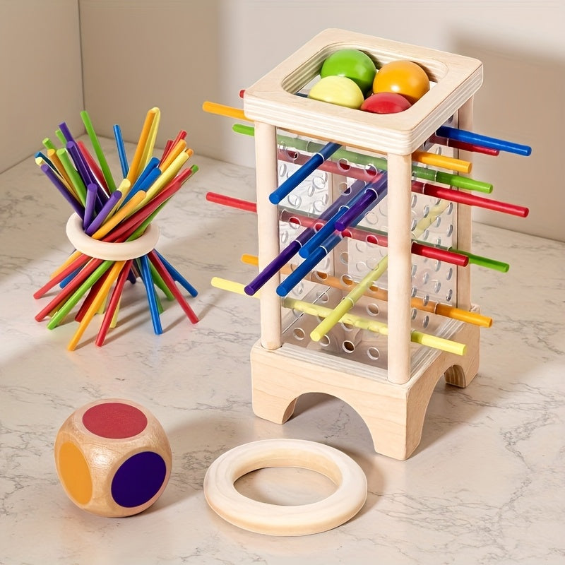 Wooden Dice Game Interactive Math Puzzle Toy Counting Family Travel Game