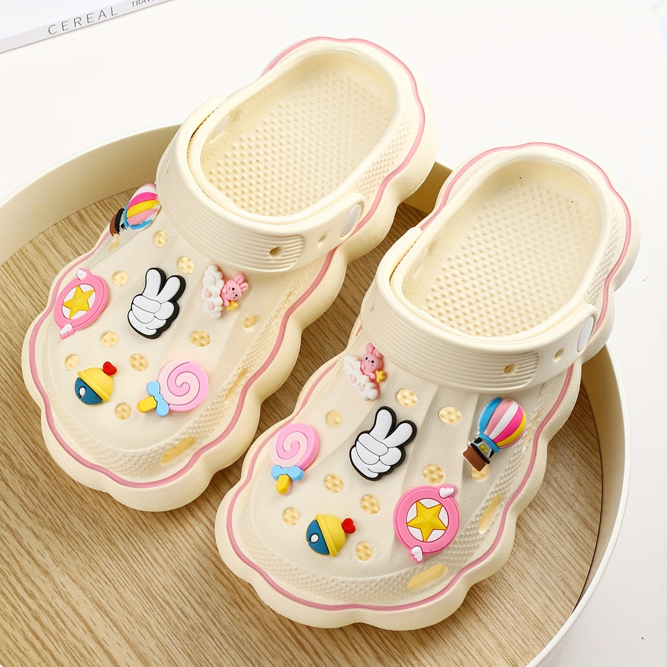 12pcs Cloud Bunny Hot Air Balloon Shoe Flower Decoration