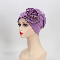 Elastic Turban Cap Solid Head Wrap Bandana Headwear Women Beanie Hats