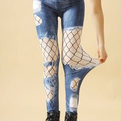 Fishnet Pattern Pantyhose High Waist Elastic Slim Hosiery