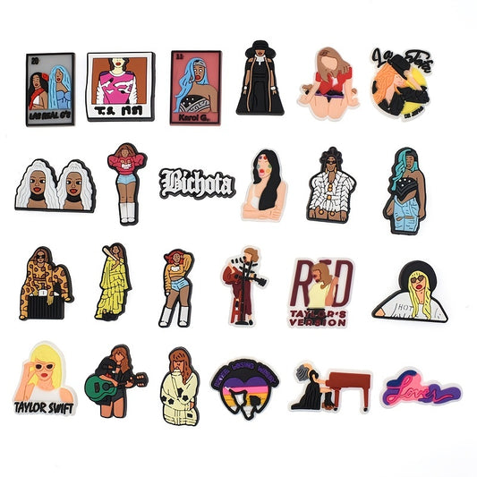 24pcs Singer Series Shoe Charms for Clogs & Slides