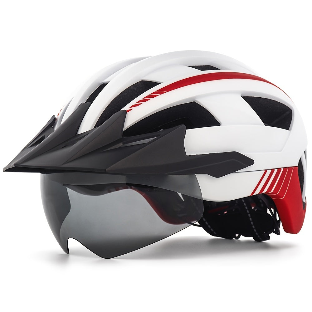 Mountain Road Bike Helmet With Goggles And Brim