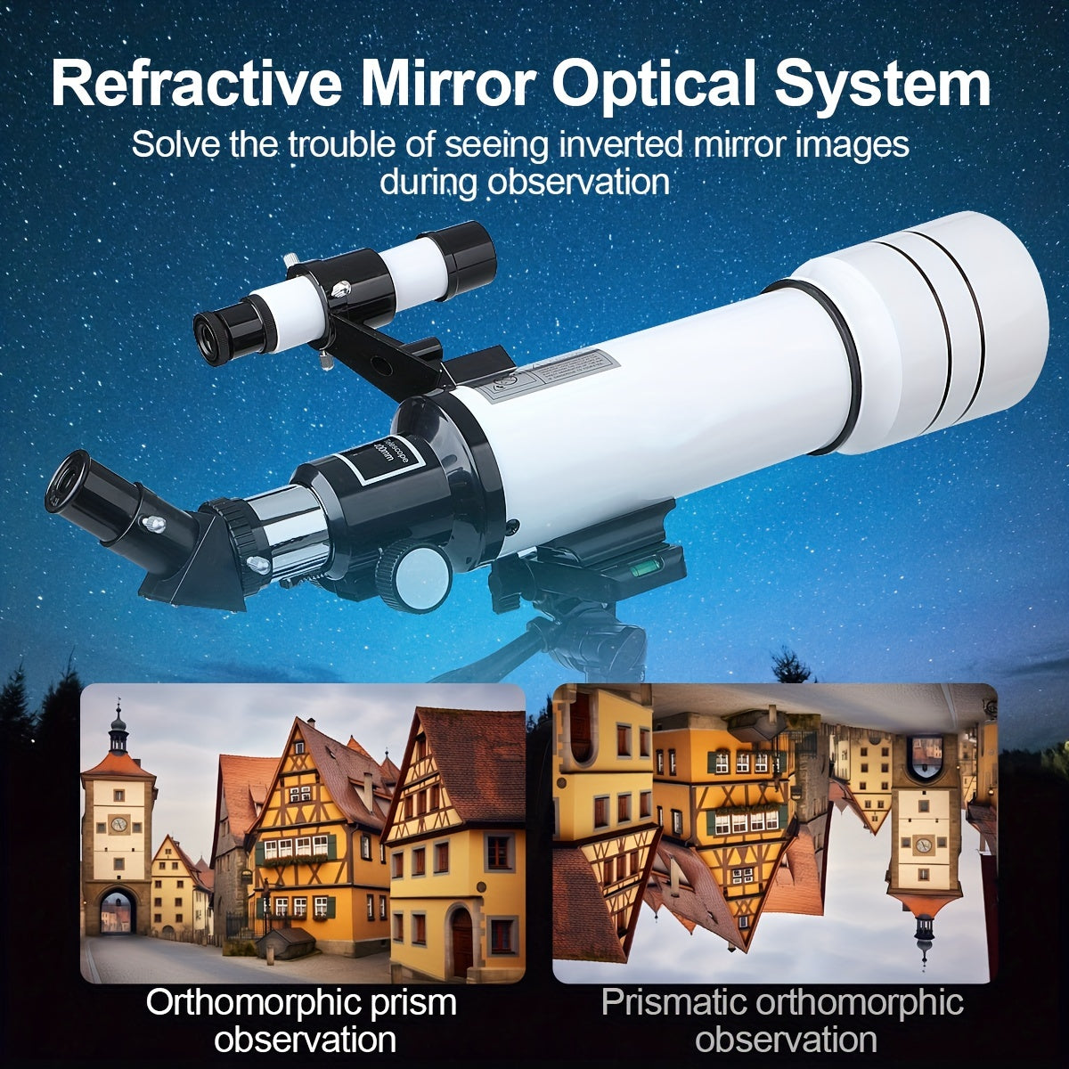 Astronomical Telescope F40070 with 5X Mirror, 1.5X Mirror - Watch Deep Sky, Moon