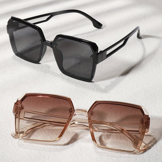 Large Square Sunglasses Gradient UV400 Sun Shades Glasses For Driving Beach