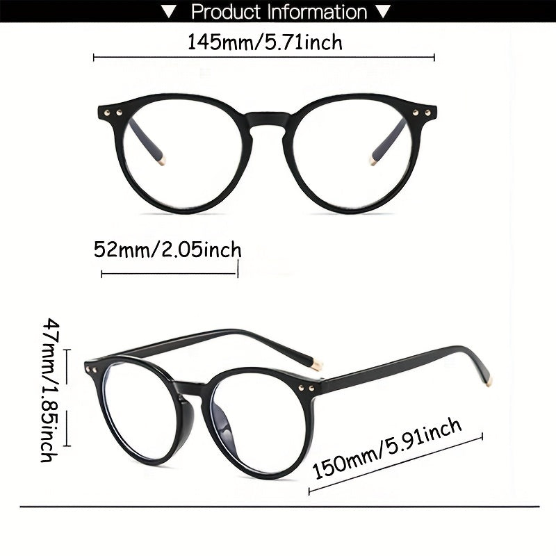 Retro Round Tortoiseshell Clear Lens Glasses