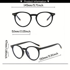 Retro Round Tortoiseshell Clear Lens Glasses