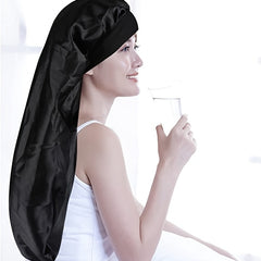 2pcs Satin Bonnet Women Leopard Print Hair Cap Silk Sleep Cap